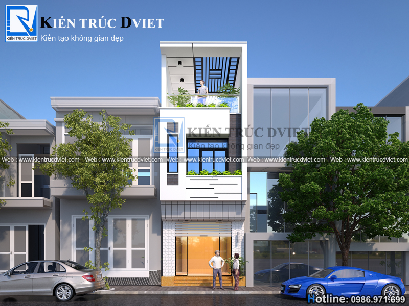 THIẾT KẾ NHÀ LÔ PHỐ (NHÀ ỐNG) 3 TẦNG HIỆN ĐẠI 4,5X12M TẠI PHỦ LÝ - HÀ NAM