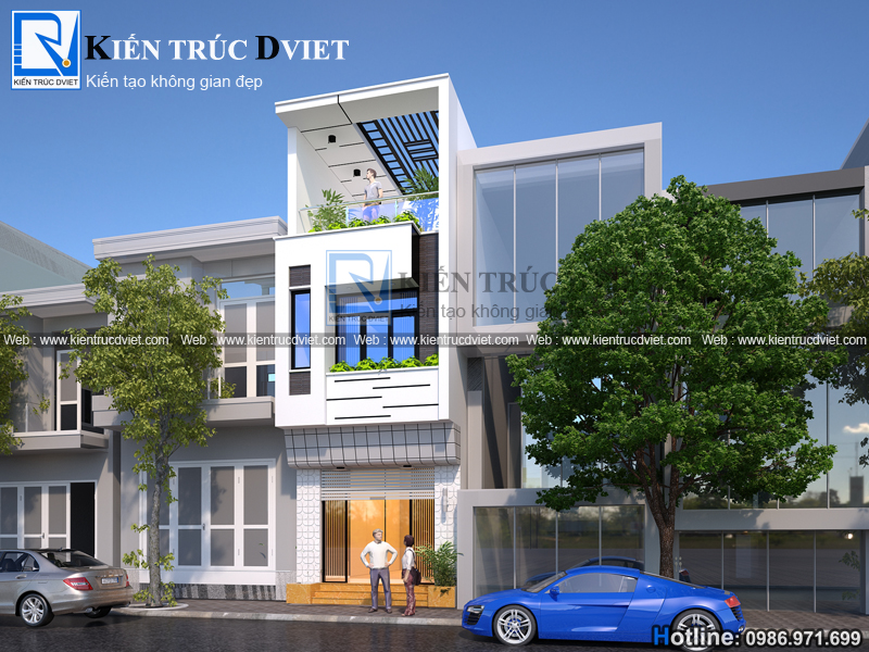 THIẾT KẾ NHÀ LÔ PHỐ (NHÀ ỐNG) 3 TẦNG HIỆN ĐẠI 4,5X12M TẠI PHỦ LÝ - HÀ NAM