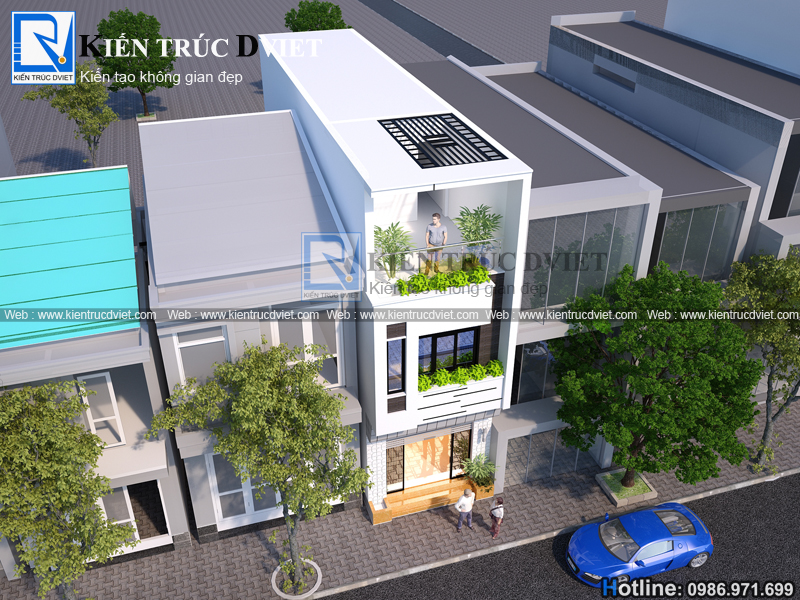 THIẾT KẾ NHÀ LÔ PHỐ (NHÀ ỐNG) 3 TẦNG HIỆN ĐẠI 4,5X12M TẠI PHỦ LÝ - HÀ NAM