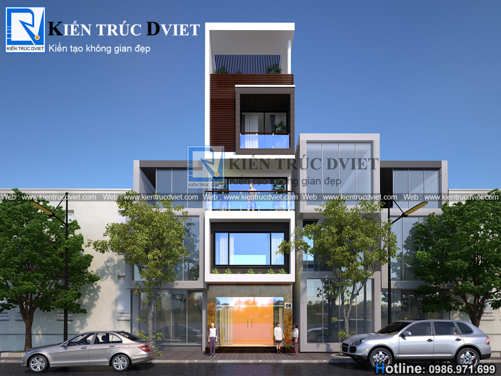 THIẾT KẾ NHÀ LÔ PHỐ (NHÀ ỐNG) HIỆN ĐẠI 4 TẦNG 1 TUM 60M2 TẠI PHƯỜNG HẢI TÂN - HẢI DƯƠNG