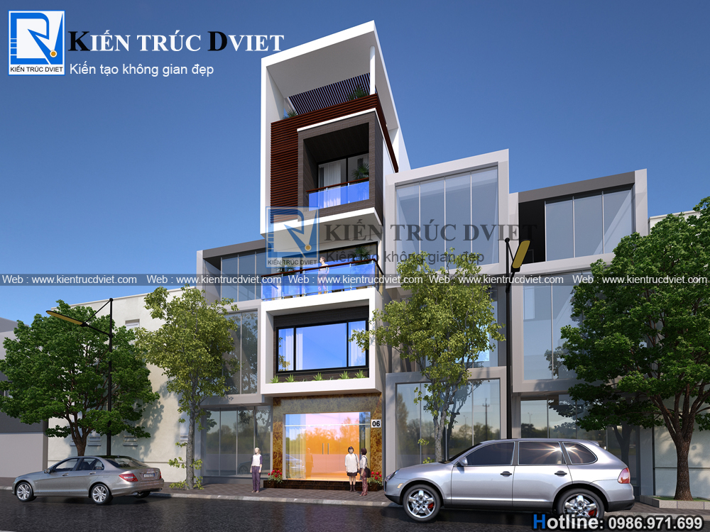 THIẾT KẾ NHÀ LÔ PHỐ (NHÀ ỐNG) HIỆN ĐẠI 4 TẦNG 1 TUM 60M2 TẠI PHƯỜNG HẢI TÂN - HẢI DƯƠNG