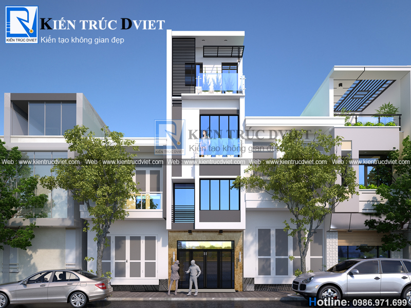 THIẾT KẾ NHÀ PHỐ (NHÀ ỐNG) 4 TẦNG HIỆN ĐẠI ĐẸP TẠI THẠCH THẤT