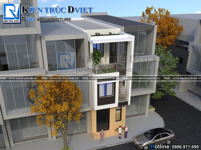 THIẾT KẾ NHÀ PHỐ (NHÀ ỐNG) HIỆN ĐẠI 3 TẦNG TẠI TP. HẢI DƯƠNG
