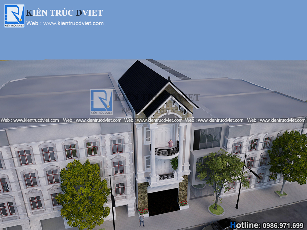 THIẾT KẾ NHÀ LÔ PHỐ KIẾN TRÚC PHÁP 3 TẦNG ĐẸP TẠI NAM ĐỊNH