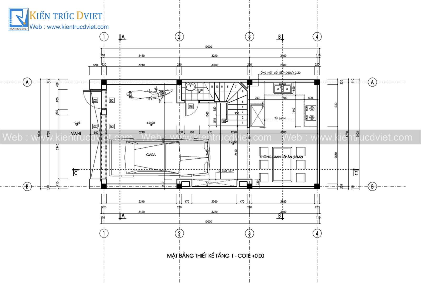 THIẾT KẾ NHÀ LÔ PHỐ HIỆN ĐẠI 4 TẦNG  5x10M