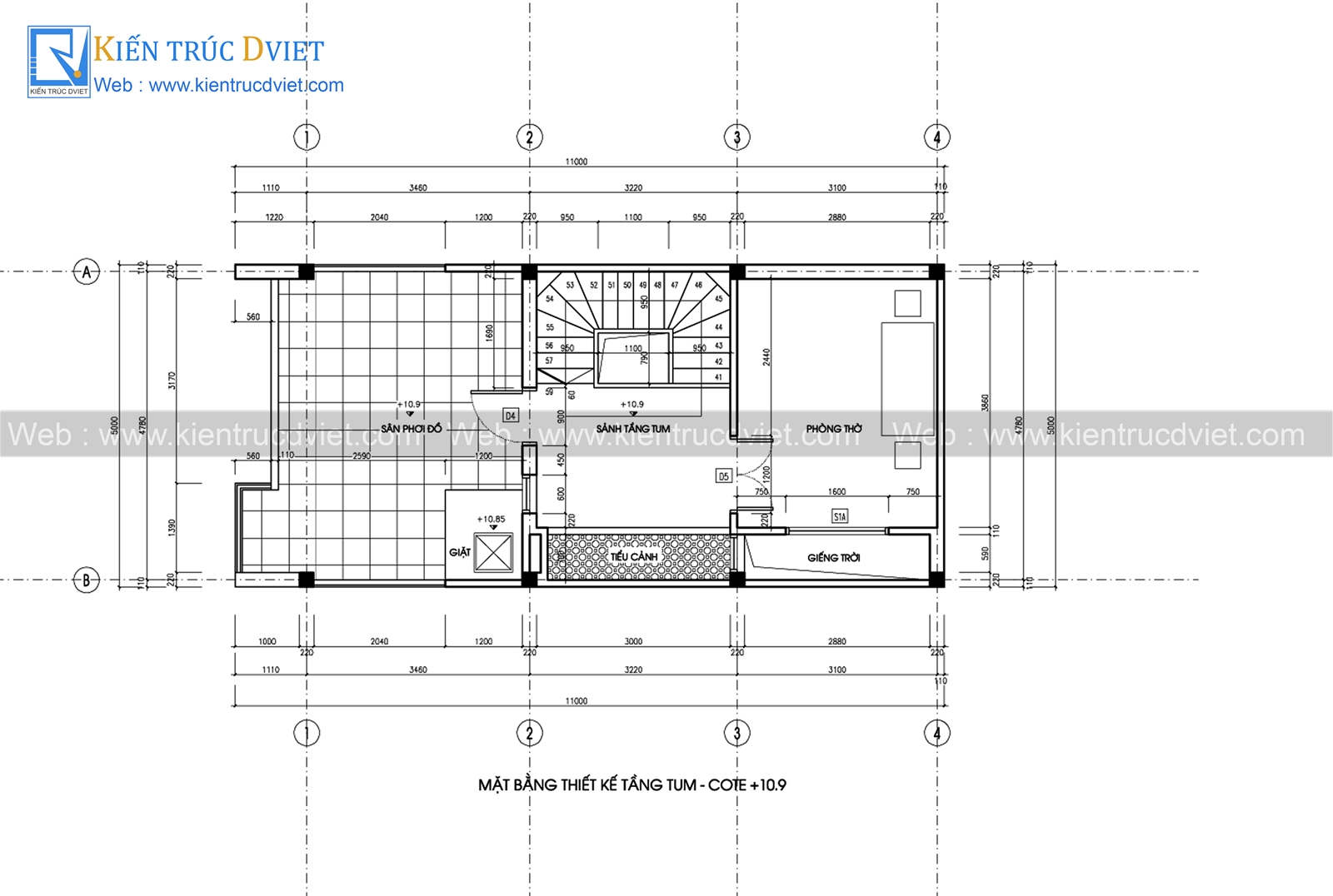 THIẾT KẾ NHÀ LÔ PHỐ HIỆN ĐẠI 4 TẦNG  5x10M
