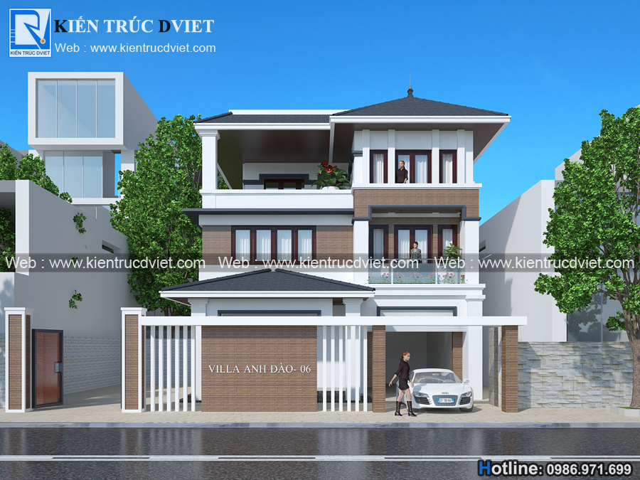 THIẾT KẾ BIỆT THỰ HIỆN ĐẠI 3 TẦNG ĐẸP TẠI THƯỜNG TÍN - HÀ NỘI