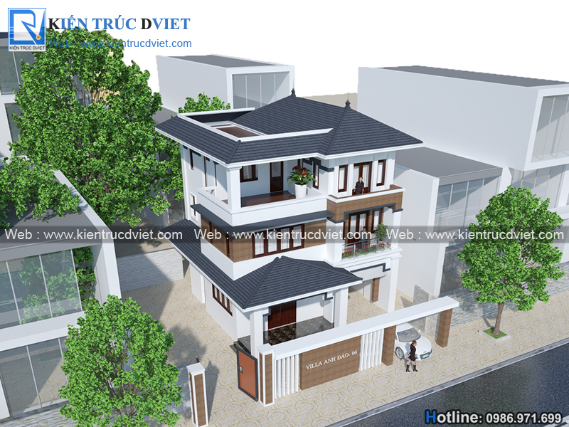 THIẾT KẾ BIỆT THỰ HIỆN ĐẠI 3 TẦNG ĐẸP TẠI THƯỜNG TÍN - HÀ NỘI