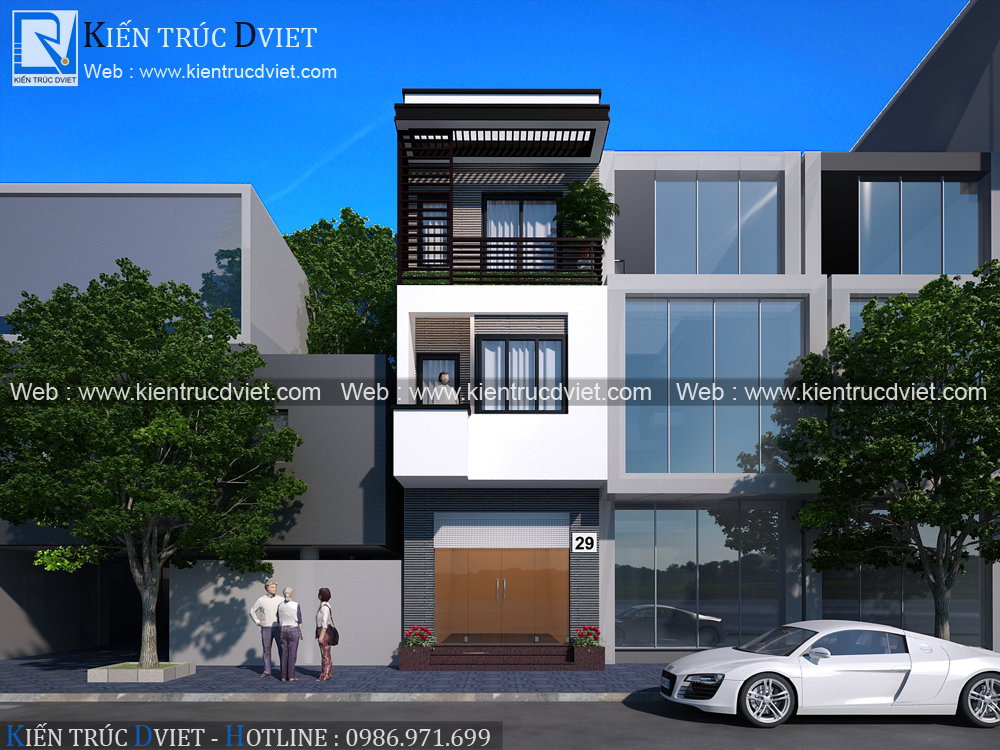 THIẾT KẾ NHÀ LÔ PHỐ HIỆN ĐẠI 3 TẦNG TẠI YÊN KHÁNH - NINH BÌNH