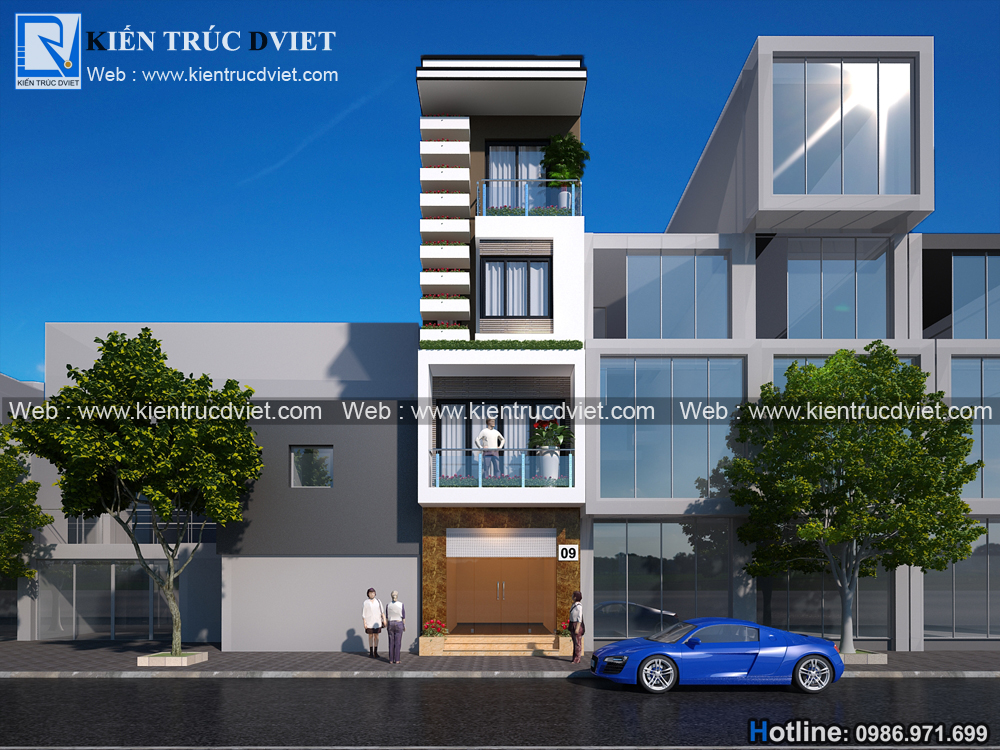 THIẾT KẾ NHÀ PHỐ 4 TẦNG ĐẸP PHONG CÁCH HIỆN ĐẠI TẠI QUẢNG NINH