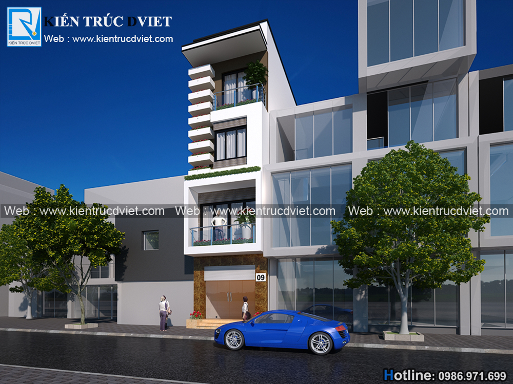 THIẾT KẾ NHÀ PHỐ 4 TẦNG ĐẸP PHONG CÁCH HIỆN ĐẠI TẠI QUẢNG NINH